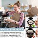 600 Pcs Disposable Coffee Filters Compatible with Ninja Pb051 Pb041 Pods and Grounds Paper Basket Filters for Home Office Use Coffee Maker (Brown)