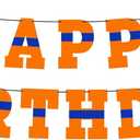 Anime Themed Birthday Party Banner, Orange Birthday Party Decorations for Cartoon Themed Party Supplies