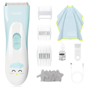 Baby Hair Clippers, Ceramic Blade Electric Kids Hair Trimmer, Ultra-Quiet Cordless Rechargeable Waterproof Haircut Kit for Kids & Adult