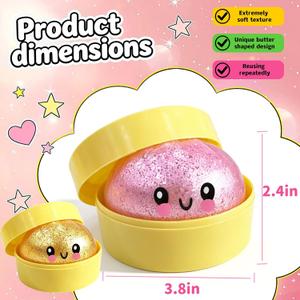 Squishy Toy, Slow Rising Soft TPR Stress Relief Squishy for Adults & Kids – Cute Bao Bun Desk Decoration, Anxiety Relief Fidget, Party Holiday Birthday Gift (2PCS,PINKGOLD)