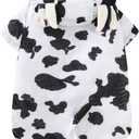 Dog Cow Costume Halloween Hoodie (X-Large) (White)