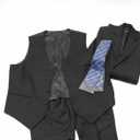 Men's Three Pieces Groom Suit Shawl Lapel Jacket Single Breasted Vest Pants for Prom Business Size Unknown