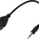 uxcell USB 2.0 Female to AUX 3.5mm Male Plug Car Jack Audio Cable 3.5mm Auxiliary Adapter Converter Cable Connector Data Cord 8 inch