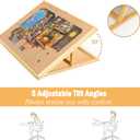 Lavievert 1500 Piece Tilting Jigsaw Puzzle Board with Wooden Cover, Adjustable Puzzle Board with Built-in Easel/Stand, Portable Puzzle Table with Non-Slip Flannel Tabletop for Adults & Kids, Up to 1500 Pieces