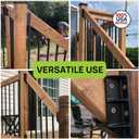 Fence & Deck Rite Stair Railing Hangers for 2x4 (1.5"x3.5") Wood Rails – Deck Stair Railing Hardware for 29-37° Inclines – UV-Protected, Weatherproof Fiberglass-Reinforced Black Polypropylene