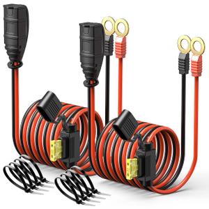 2 Pack M10 30inch Wires Harness Compatible with NO-CO GC008 X-Connect, Genius Smart Battery Chargers Extension Eyelet Terminal Accessory