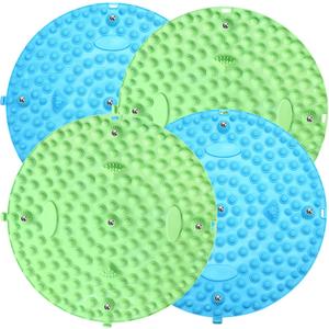 4 Pack Foot Massager Mat Foot Reflexology Pad with Magnetic Relaxation Massage Feet Pressure Point Pad Anti Fatigue Walk Stone Acupoint Mat Particle Portable Massage Tool (Blue and Green)