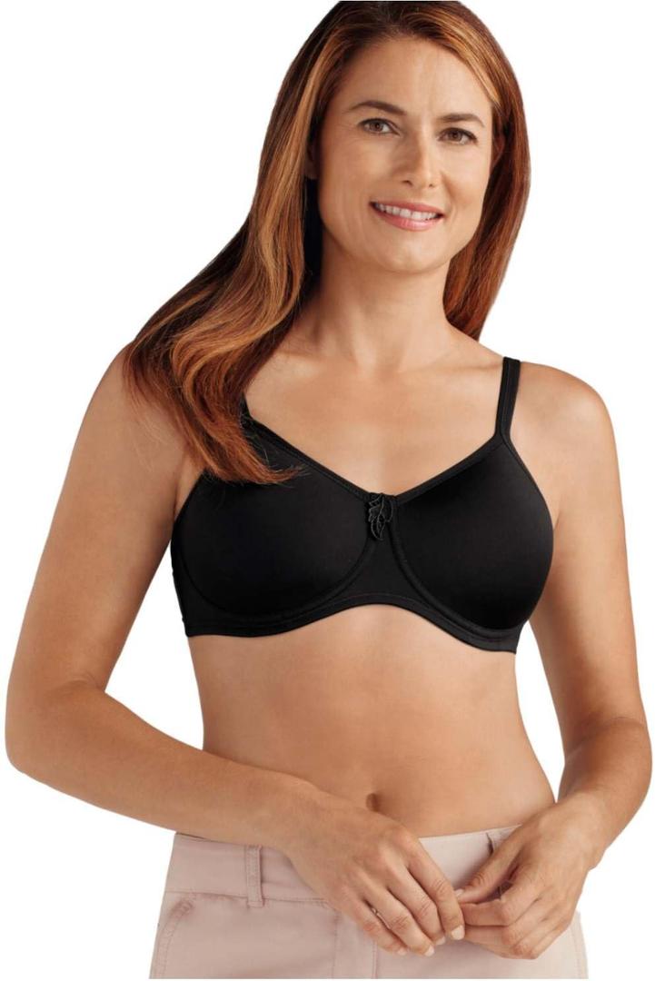 Amoena Women's Lara Seamless Molded-Cup Wire-Free Bra 40AA, Black