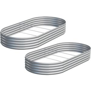 2PCS 8x4x1ft Galvanized Metal Raised Garden Bed Kit,Outdoor Planter Box Vegetables,Flowers,Herbs Durable Rust-Resistant Patio Gardening Beds