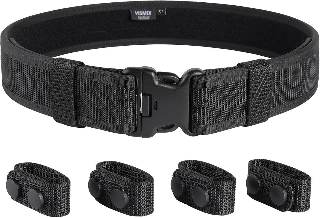 VISMIX Duty Belt, 2" Police Security Nylon Duty Belts Law Enforcement with 4 Belt Keepers (Medium)