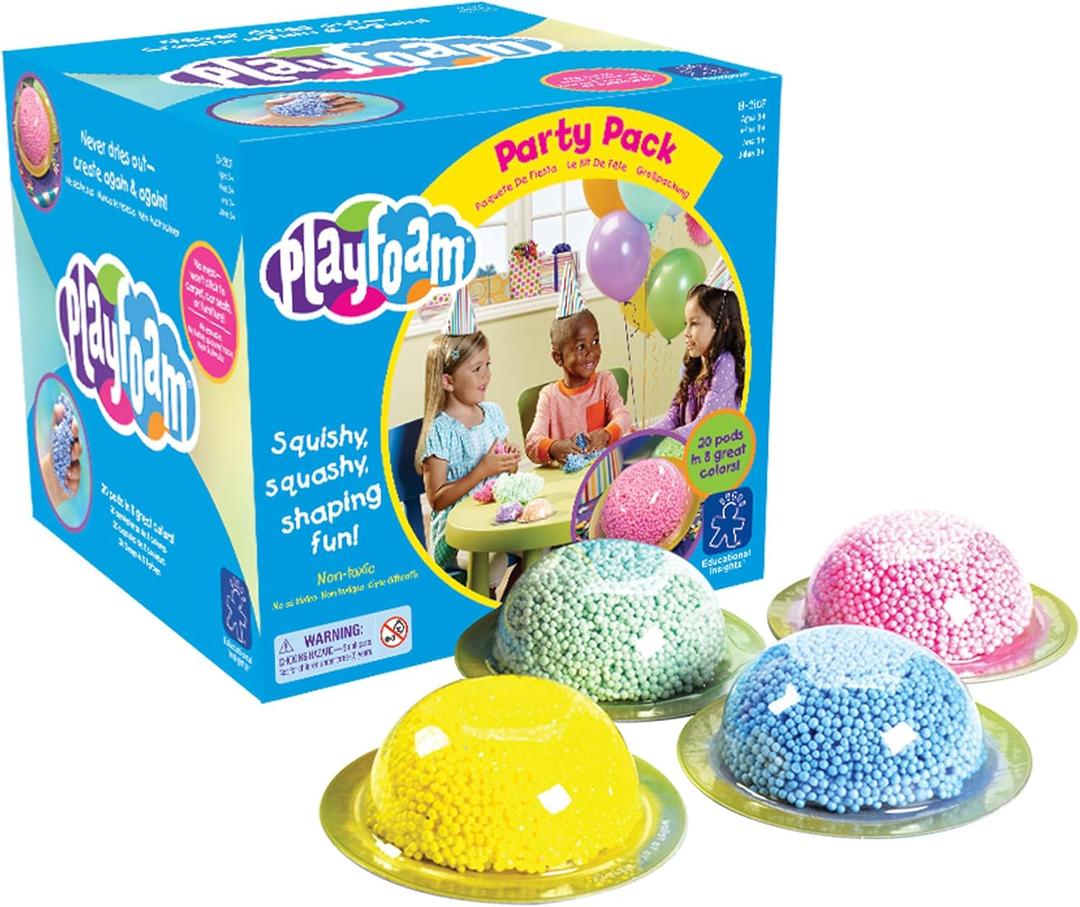 Educational Insights Playfoam Party Pack (20 Pods) - Sensory Toys & Squishy Fidget Toys for Kids, Squishy Foam Blocks, Non Sticky Dough, Sensory Bin Filler & Classroom Tools, Gifts for Ages 3+