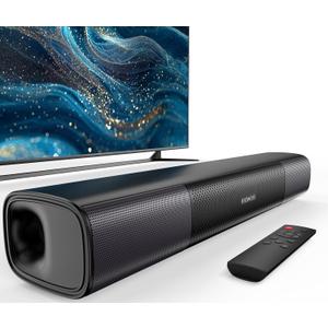RIOWOIS Sound Bar for Smart TV, Bass Boost and Crisp Vocals,Bluetooth Soundbar for TV/PC/Gaming/Projectors,Optical/AUX/Wall Mount,17inch, Black
