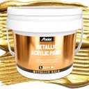 ABEIER Metallic Gold Acrylic Paint, 1L / 33.9 oz, Bulk Heavy Body Gold Leaf Paint, Acid-Free & Quick-Drying Gold Paint for Canvas, Wood, Metal, Furniture, DIY Crafts