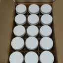 LANDNEOO 15 Pack 2 oz Glass Shot Bottles w/White Lids & 15 Labels - Small Clear Jar for Ginger, Wellness Shot, Juice, Sample, Whiskey - Travel Mini Bottles - Wide Mouth, Leakproof, Dishwasher Safe