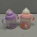 Tommee Tippee Starter Weighted Straw Baby & Toddler 10oz Sippy Cup for 6 Months+, with Silicone Weighted Straw and EasyHold Handles, BPA Free, Pink & Purple, Pack of 2