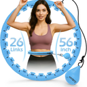 Weighted Hula Circle with 26 Links(56 Inch) for Adults Weight Loss, Infinity Fitness Hoop Plus Size, for Women Smart Exercise Equipment