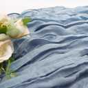6 x Dusty Blue Cheese Cloth Table Runners, 35x120 Inch Boho Gauze Sheer Cheese Cloth Table Runner for Party Birthday Wedding Bridal Baby Shower Dining Decorations