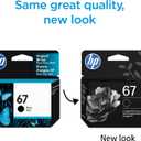 HP 67 Black Ink Cartridge | Works with DeskJet 1255, 2700, 4100 and Envy 6000, 6400 Series, Eligible for Instant Ink, 3YM56AN | Packaging May Vary