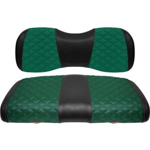 Golf Cart Front Seat Covers for Yamaha Drive 2007-2016/Drive 2 2017+ Front OEM Universal Seat Cushion, Marine Grade Vinyl Leather Seat Covers/Easy to Install-Green(2PCS)