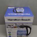 Hamilton Beach Glass Electric Tea Kettle, Water Boiler & Heater, 1 Liter, 1500 Watts for Fast Boiling, BPA Free, Cordless Serving, Auto-Shutoff & Boil-Dry Protection, Soft Blue LED (40930)