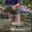 Fiskars Kangaroo Collapsible Spring Up Garden Bag for Yard Waste, Grass, Branches & Weeds, Tear & Mildew Resistant Vinyl-Coated Polyester, Folds Flat to 3 Inches for Space-Saving Storage, 30 Gallon