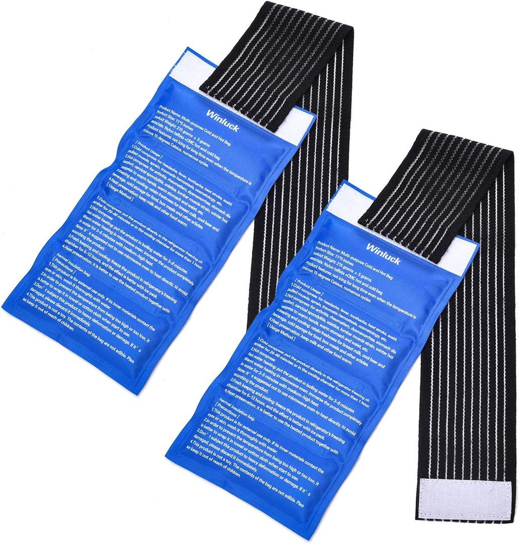 Gel Ice Cold Packs - (2-Piece Set) Soft Reusable Cold/Hot Compress, Provides Alleviate Joint and Muscle Pain. Flexible Therapy from Injuries - Shoulder, Back, Knee, Neck, Ankle & More.