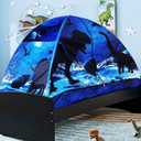 Kid Bed Tent -Twin Play Tent Baby Toddlers Dream Playhouse for Bedroom Decor Indoor Games Twin Size Bed Canopy by CRAWLBO(Dinosaurs)
