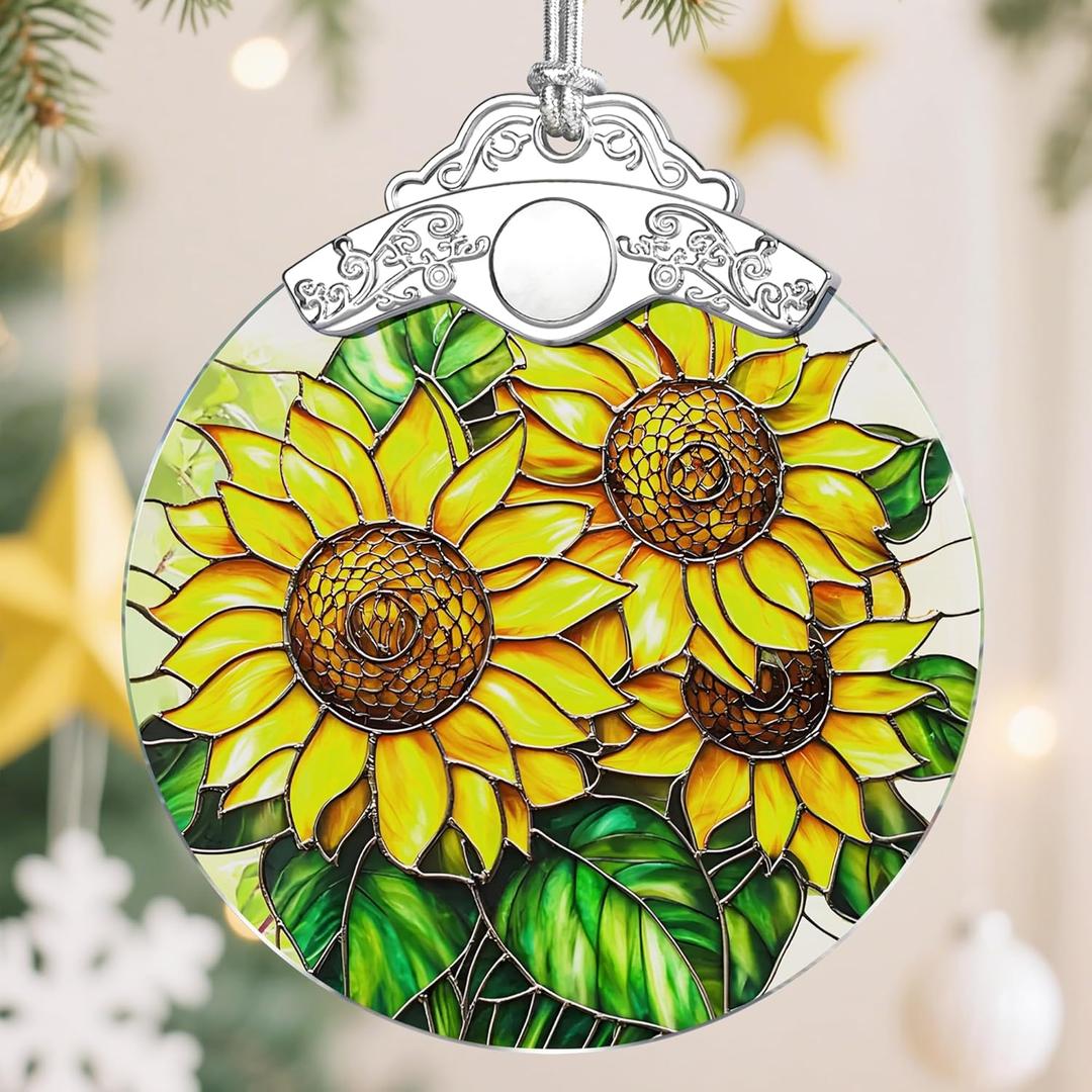 Christmas Ornament, Christmas Tree Ornaments, Keepsake Ornaments, Holiday Decor, Holiday & Xmas Gifts, Gifts for Sunflower Lovers & Flower Lovers - Sunflower-Theme