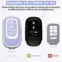 LECART Key Fob Covers Fit for Honda 2025 2024 2023 2022 CR-V Civic Pilot Accord HR-V Sport Touring 5 Buttons TPU Key Fob Case Soft Car Key Shell Protector 2 Pack Blue & Pink