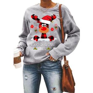 Barlver Women Christmas Fleece Sweaters Long Sleeve Fuzzy Sweatshirts Holiday Graphic Shirts (Medium, C43-56)