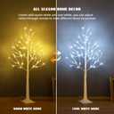 Lighted Birch Tree, 4ft 48LED Birch Tree Lights, Indoor Outdoor Artificial Twig Tree Light 9Modes Timer for Christmas Easter Home Party Wedding Decor,Warm & Cool White