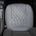 BOPUOVRE 1-Pack Leather Front Car Seat Covers - Bottom Car Seat Covers Fully Wrapped, Non-Slip and Waterproof, Fits Most Vehicles Gray