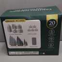 Christmas Decorations Indoor - Christmas Village Sets of 5 Ceramic Houses with LED Lights Remote and 9 Trees - Winter Rustic Farmhouse Home Holiday Xmas Decor for Mantel Tabletop Room