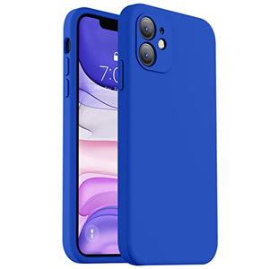 Vooii Compatible with iPhone 11 Case 6.1 inch, Soft Liquid Silicone with [Anti-Scratch Microfiber Lining] [Flat Edge] [Camera Protection] Shockproof Phone Case for iPhone 11 - Klein Blue