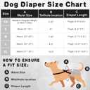 Idepet Female Dog Diapers with Suspender Detachable, 3 Pack Washable Reusable Girl Doggie Diapers for Small Medium Female Dog in Heat Period Cycle Urinary Incontinence Training XL