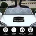 Car Hood Vents, Vehicle Scoop Turbo Bonnet Hood Air Flow Intake Cover, Automotive Exterior Decorative Engine Cooling Intake Vent Trim Accessories, Universal for SUV RV Truck (Black)