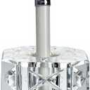 QFkris Fancy Crystal Single Pen Holder for Desk, Glass Fountain Pen Stand, 2.2" Feather Pencil Holder for Office Desktop Decoration, Gift for Man Woman Students Teachers Father Boyfriend