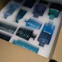 Yaomiao 30 Pcs Vases Bulk Colored Flower Glass Bud Vases Valentine Vintage Colored Glass Bottles Colorful Rustic Embossed for Home Wedding Table Decorations Gifts (Blue Series)