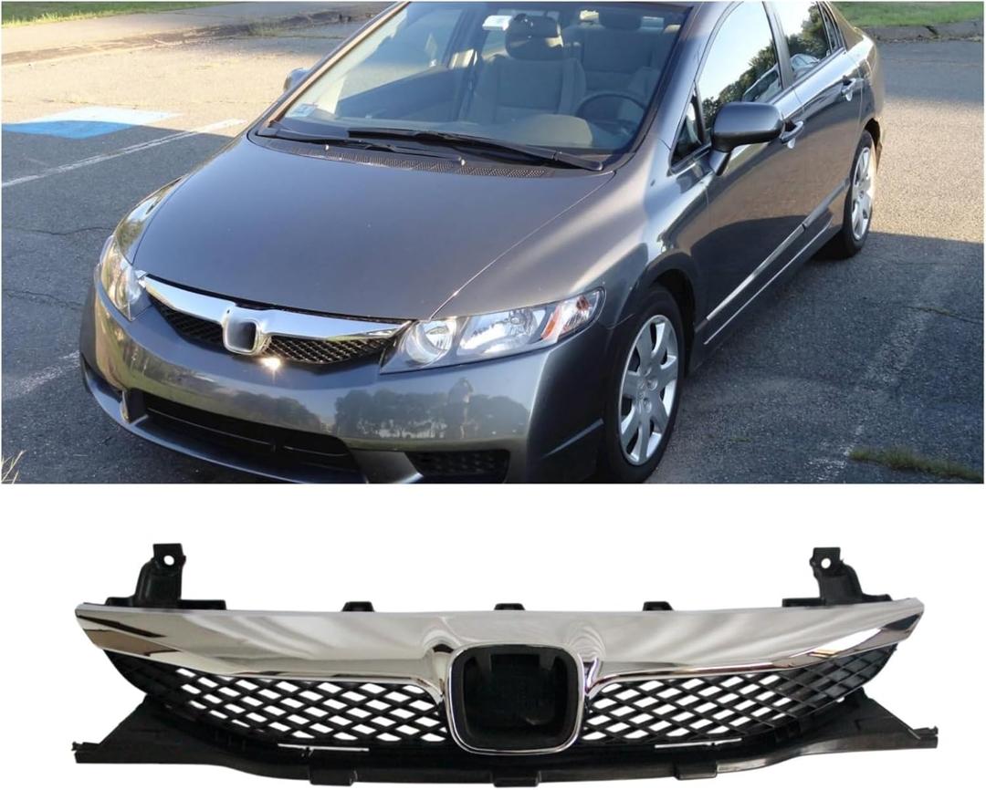 Front Bumper Grille for 2009-2011 Honda Civic 4-Door