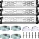 Moxweyeni 3 Pack Stainless Steel Pool Ladder Step Replacement 1.7" Swimming Non Slip Ladder Rung Step with Bumpers Escutcheon Plates, 18" Heavy Duty Ladders for Inground and Aboveground Pool