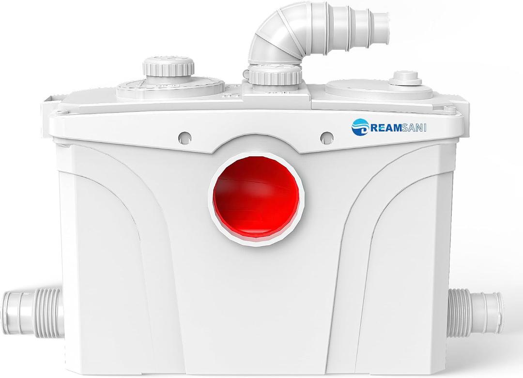 700W Macerator Pump for Basement Bathroom
Macecrating Toilet Pump for Basement with 4 Water Connections for Macerating Toilet, Laundry, Cooking Sink, Clothes Washer