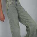 EMMIOL Low Rise Baggy Jeans for Women, Straight Leg Vintage Y2K Denim Pants (Blue, XL)