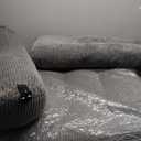 Folding Sofa Bed, Convertible Sleeper Chair Couch Bed Faux Rabbit Fur for Adults, with Back Support Floor Couch Comfy Floor Sofa for Living Room Bedroom, Dark Grey, Single