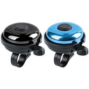 Xthuge Classic Bike Bell, Aluminum Bicycle Bell, Loud Crisp Clear Sound Bicycle Bike Bell for Adults Kids(Black, Blue-Right Hand Use-2 Pack)
