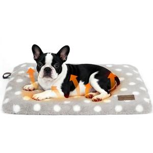 Deamoser Self Warming Cat Bed Self Heating Cat Dog Mat(20" L x 16" W x 1.2" Th) with Removable Cover Non-Slip Bottom Thermal Pet Pad for Indoor Outdoor Pets Checkered Grey