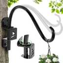 16 Inch Swivel Plant Hanger Bracket Outdoor, 360 Rotating Bird Feeder Hanger with 8 Adjustable Angles, Heavy Duty Metal Wall Mount for Flower Baskets, Lanterns and Chimes (Black, 1 Pack)