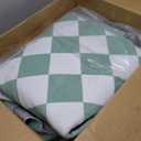 Washable 3x5 Checkered Area Rug, Sage Green Checkerboard Modern Foldable Small Rugs, Ultra-thin Low Pile Soft Nonslip Indoor Doormat Carpet for Office Dorm Kitchen Bathroom Bedroom Entryway Front Door