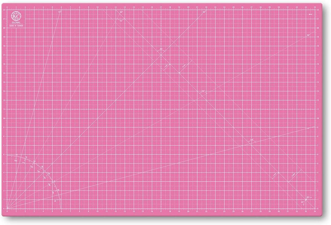 KC GLOBAL A1 (36"x24") Self-Healing Cutting Mat (Pink) - Sturdy, Reversible, Eco-Friendly, Non-Slip. Premium Desk Mat for Crafters, Quilters, and Hobbyist
