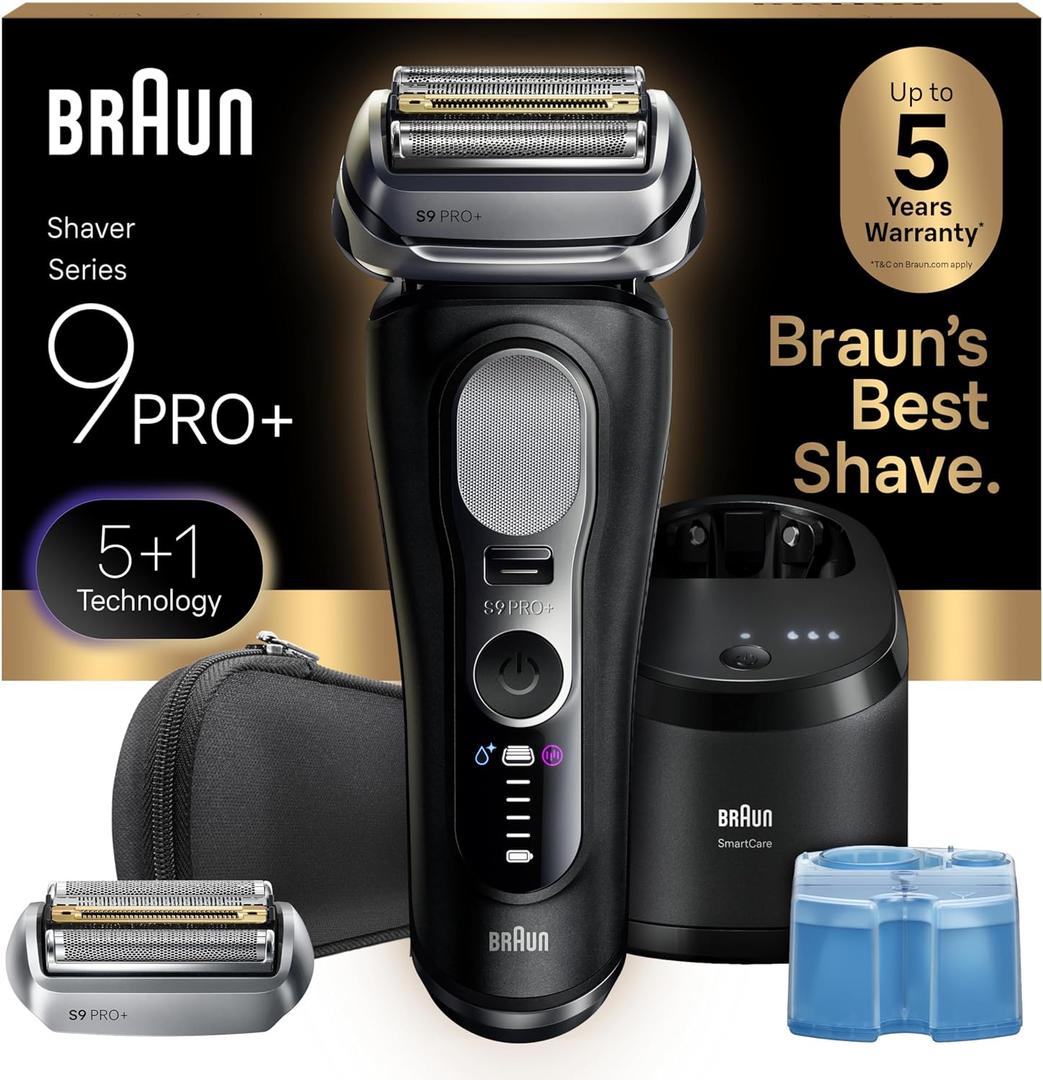 Braun Series 9 PRO+ Electric Shaver, Pro SensoAdapt, 6in1 SmartCare Center, Wet & Dry Razor, 9660CCPS, Black