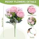 Peonies Artificial Flowers, 2 Packs Simulated Silk Peonies Flowers Fake, Mixed Pink Peonies Flowers Bouquet for Centerpiece Table Wedding Party Home Decoration(Pink Purple)